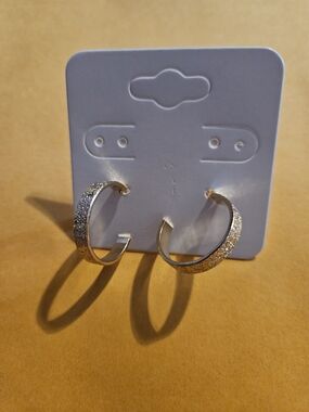 Gold Textured Hoop Earrings - Women Accessories